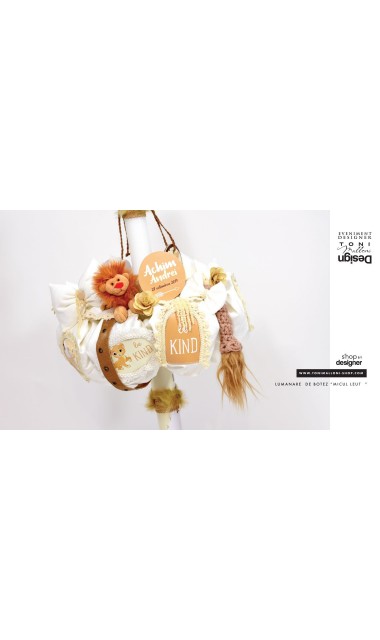 Lumanare de botez baieti cu lei, micul leut regele animalelor Simba, 65x4cm, Little Lion 14